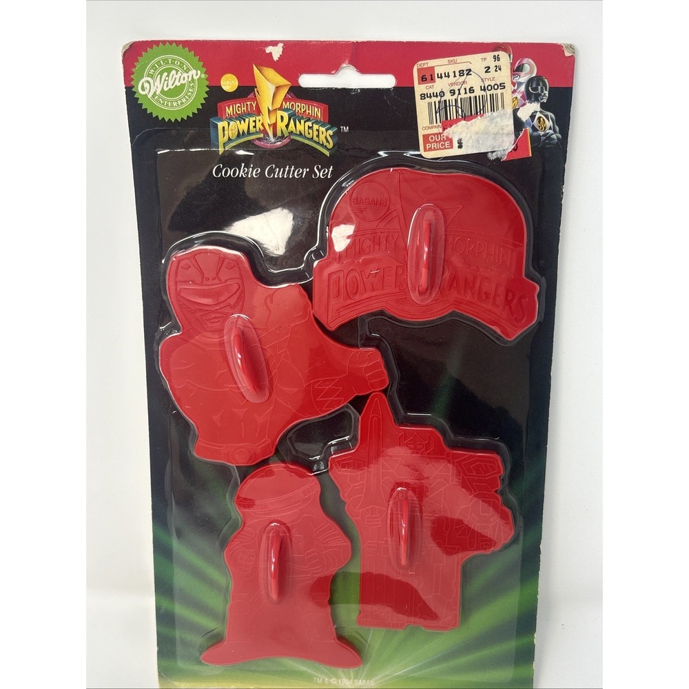 NEW Vintage Wilton Mighty Morphin Power Rangers Cookie Cutter Set Of 4 1994